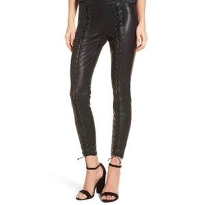 BLANKNYC lace up faux leather pants